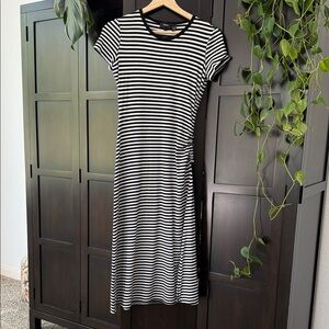 Theory Black and White Striped Dress size small